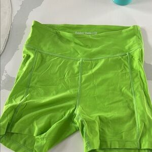 Outdoor Voices Green Bike Shorts with Wide Waistband